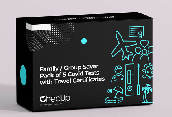 Family / Group Travel Saver - Pack of 5 COVID-19 Tests with Travel Certificates