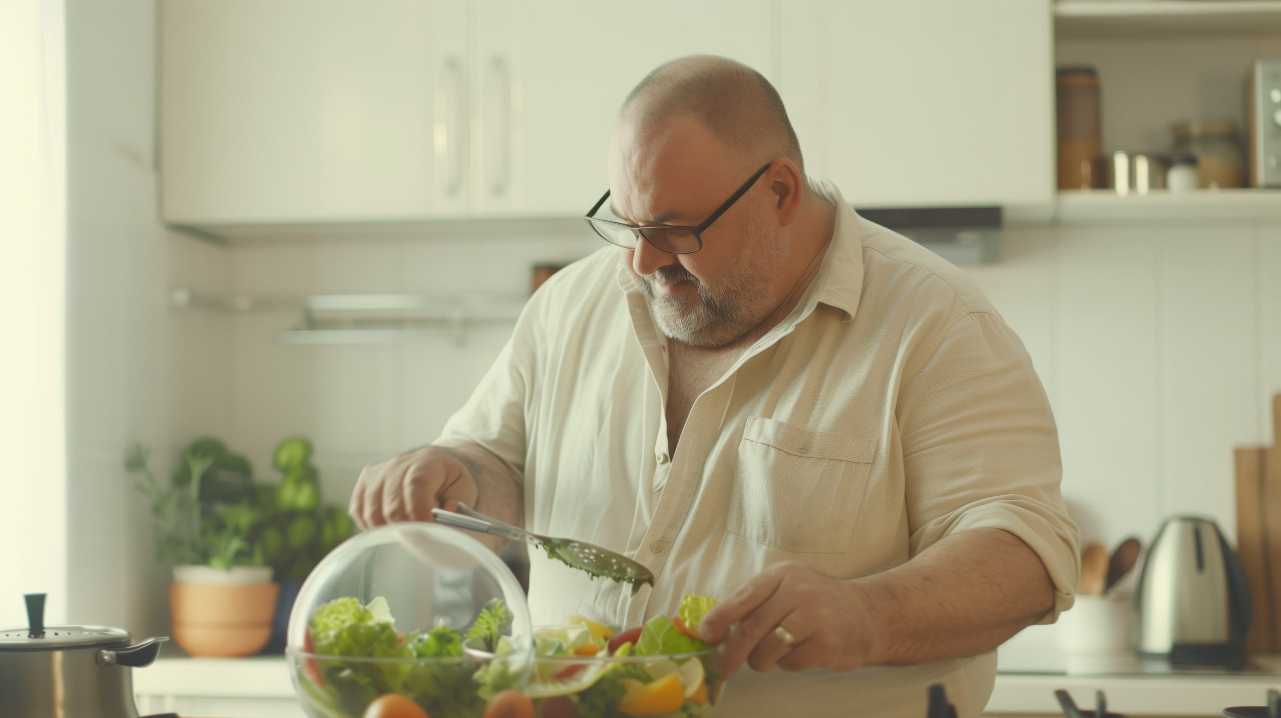 CheqUp Customer preparing healthy lunch